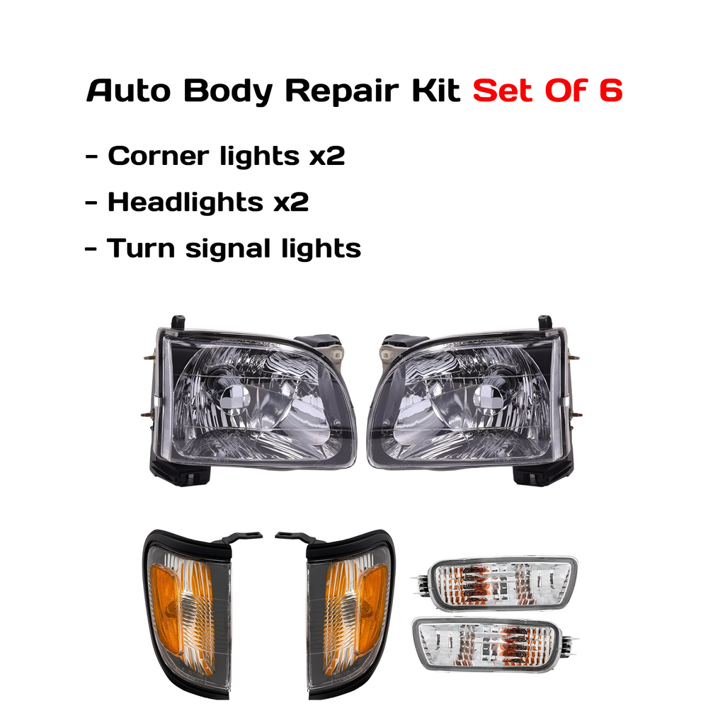 2001-2004 Toyota Tacoma Front Headlight, Corner Light, Turn Signal Light Kit | OEM Fit