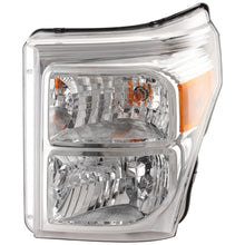 Load image into Gallery viewer, 2011–2016 Ford F-250 Super Duty Headlight Set Driver &amp; Passenger Side Halogen with Bulbs Chrome | OEM Fit
