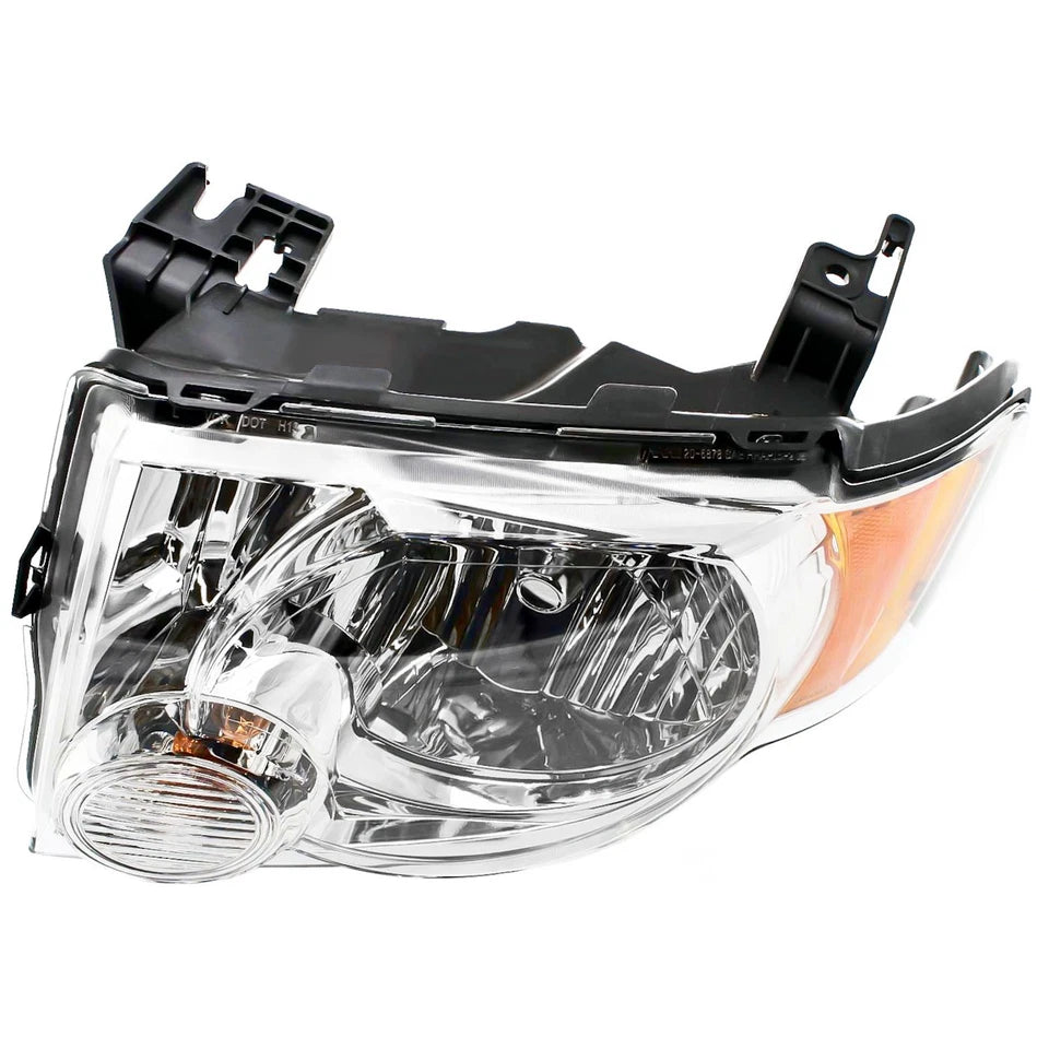 2008–2012 Ford Escape SUV Chrome Headlights Assembly W/ Amber Corner Lamps Pair | OEM Fit