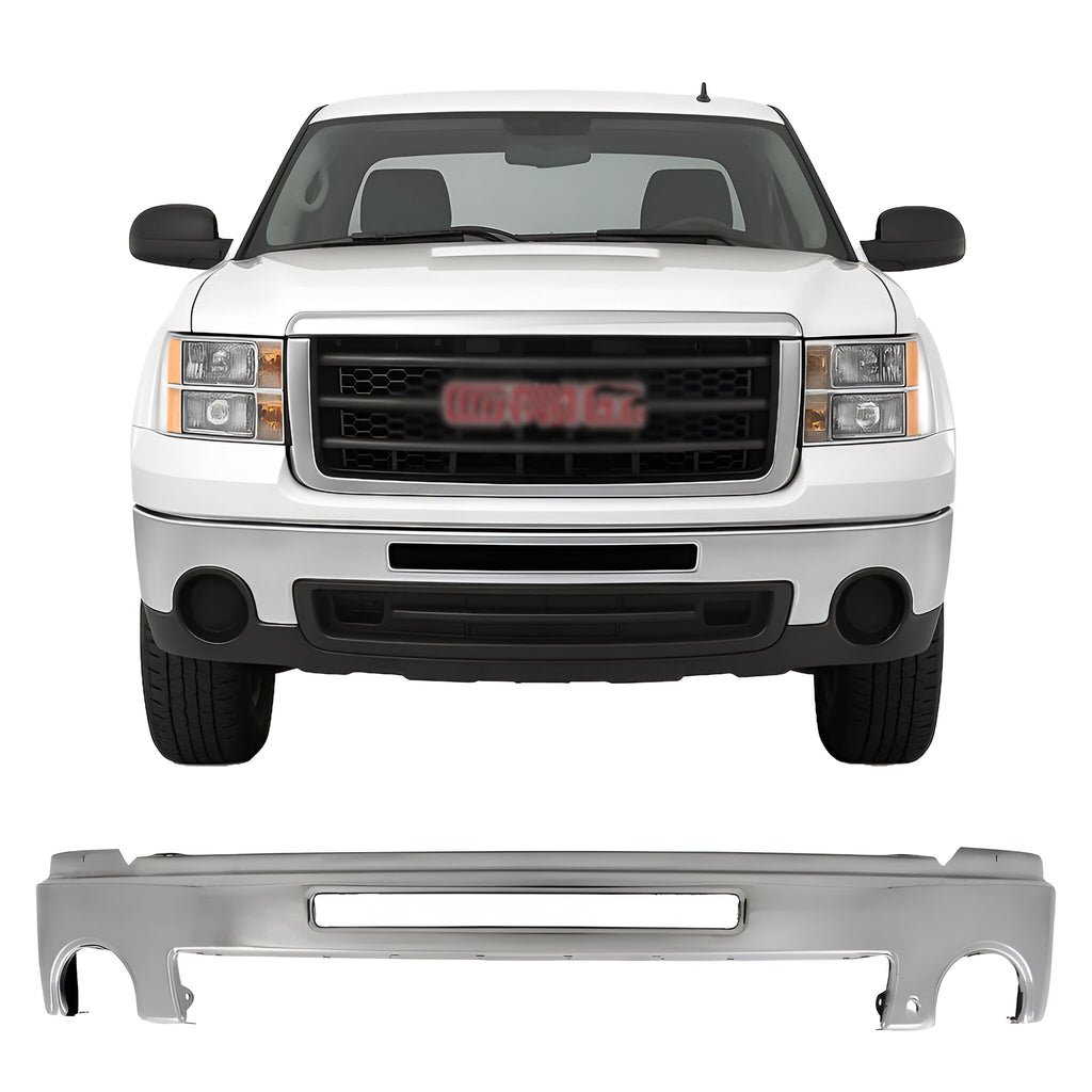 2007–2013 GMC Sierra 1500 2500HD 3500HD Front Bumper Chrome Steel | OEM Fit