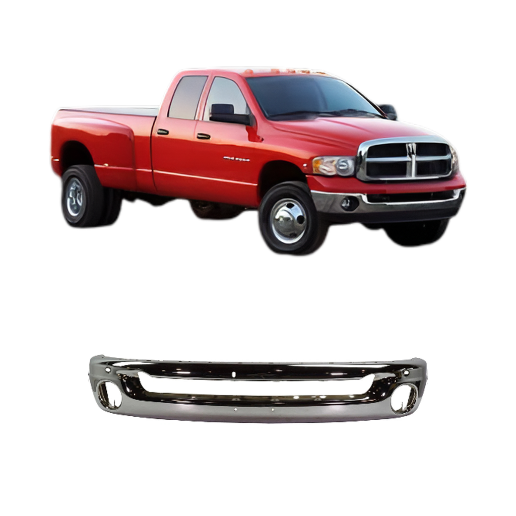 2002–2008 Dodge Ram 1500 / 2003–2009 Ram 2500 Front Bumper Chrome Steel Type 2 | OEM Fit
