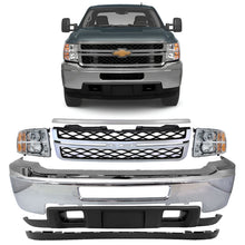 Load image into Gallery viewer, 2011-2014 Chevrolet Silverado 2500HD 3500 HD Front Bumper Chrome &amp; Headlights Kit | OEM Fit