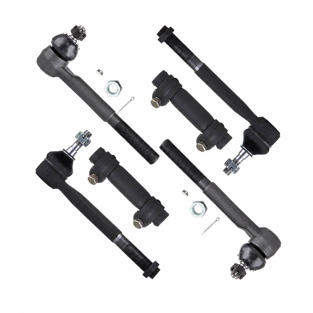 6PCS Chevrolet GMC K1500 K2500 Suburban Tahoe Front Outer & Inner Tie Rod Ends | OEM Fit