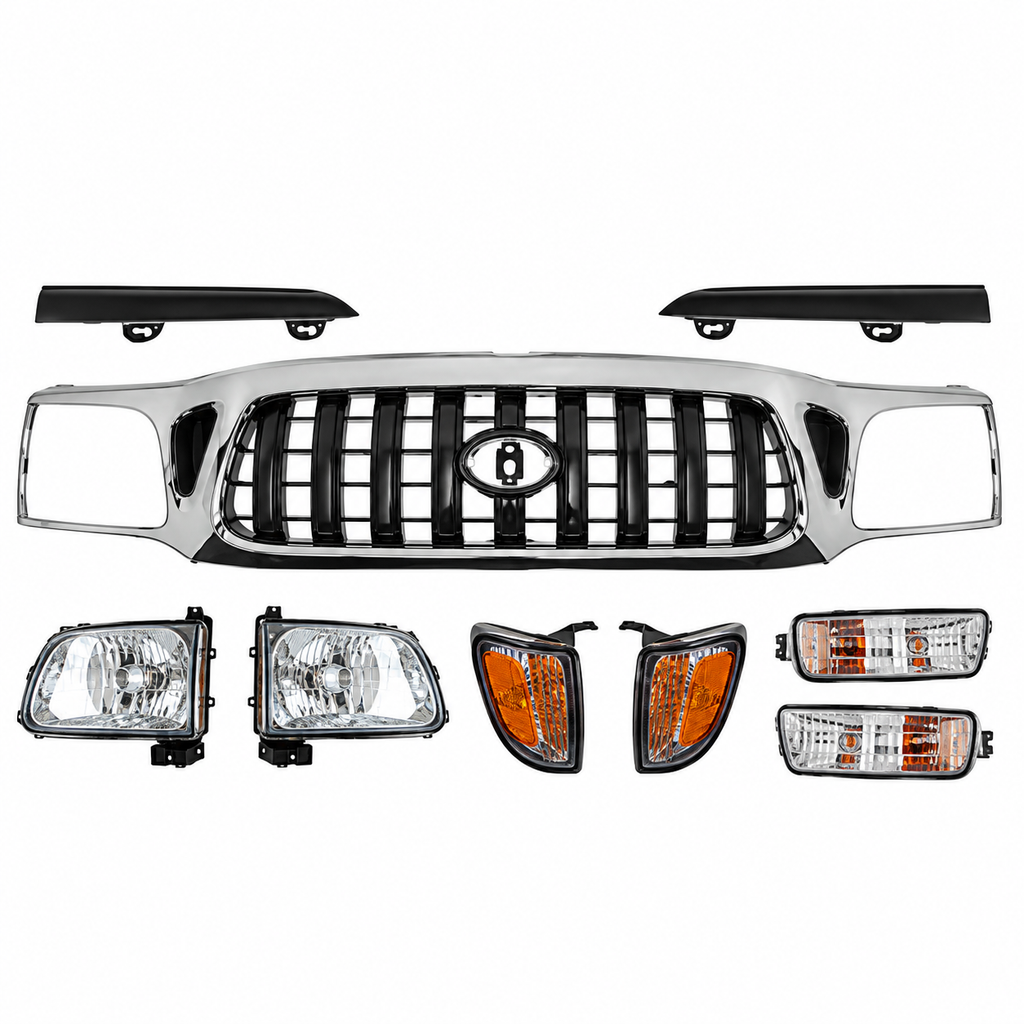 2001-2004 Toyota Tacoma Front Grille Assembly & Headlight Assembly Kit | OEM Fit