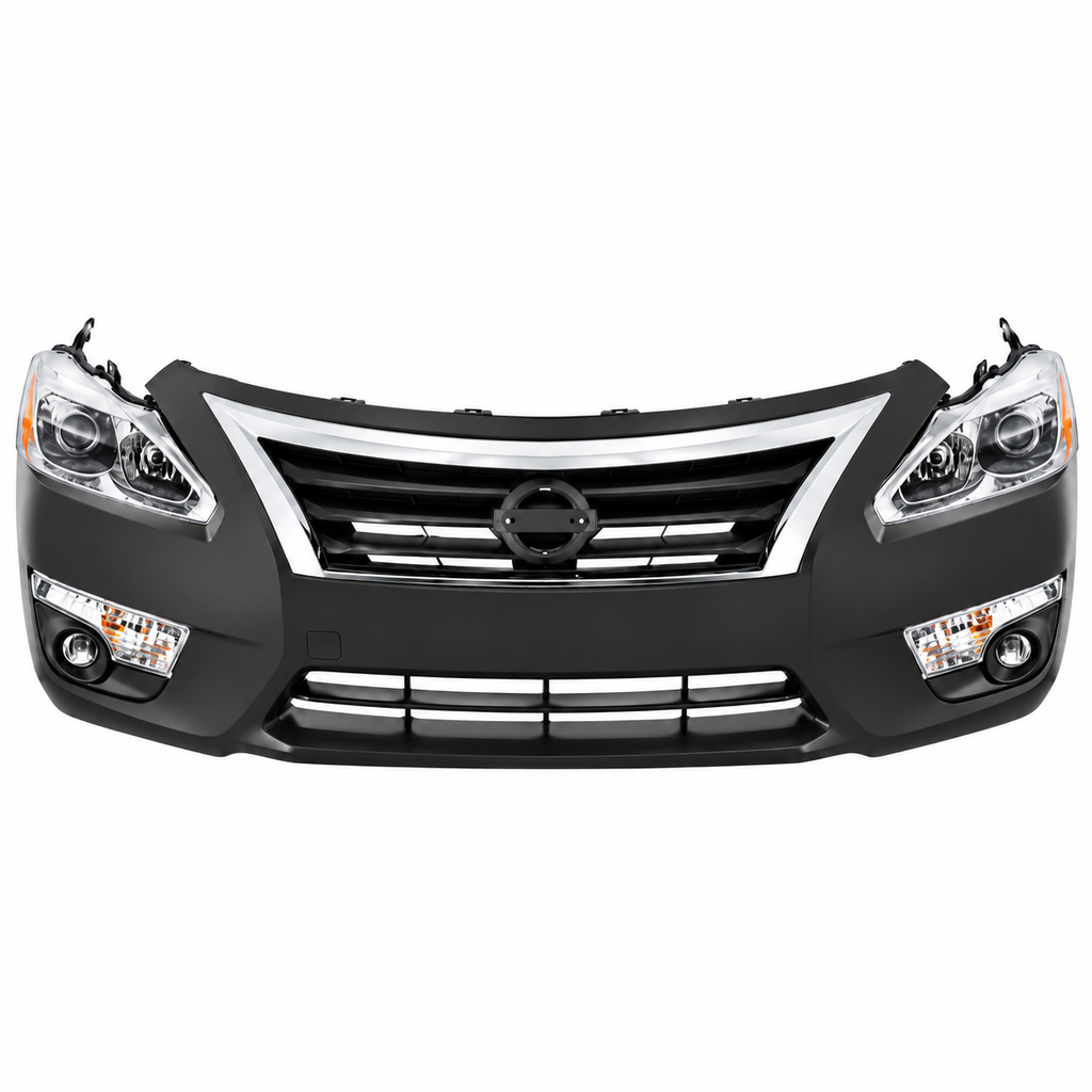 2013-2015 Nissan Altima Sedan Front Bumper Cover Primed & Headlight Assembly Kit | OEM Fit