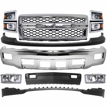 Load image into Gallery viewer, 2014-2015 Chevrolet Silverado 1500 Front Bumper Chrome &amp; Headlight Kit | OEM Fit