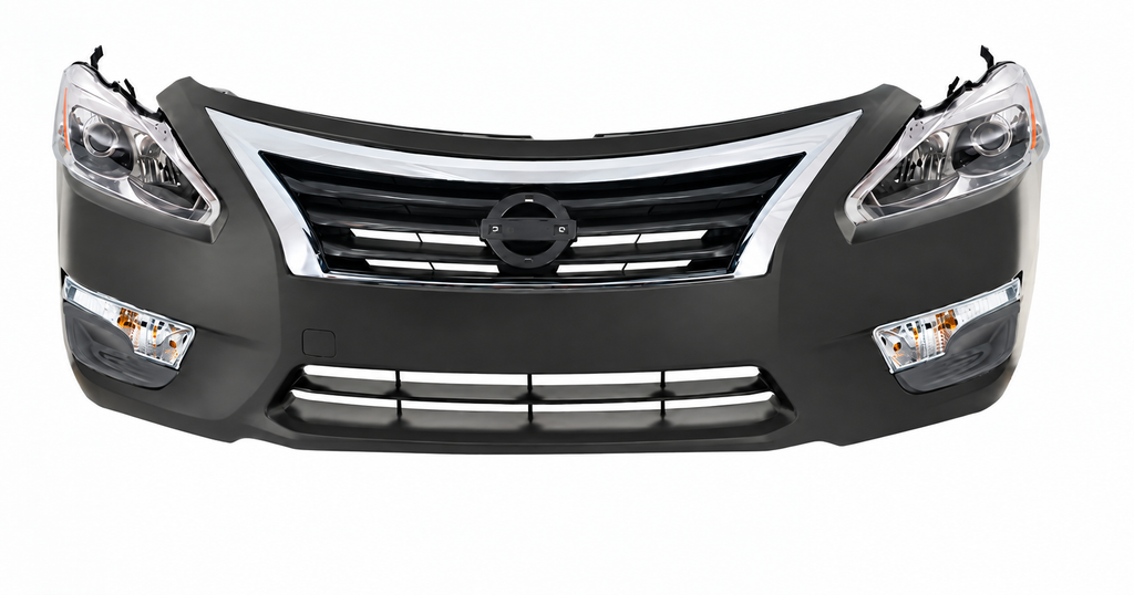 2013-2015 Nissan Altima Front Bumper Cover Primed & Headlight Assembly Kit | OEM Fit