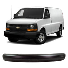 Load image into Gallery viewer, 1996–2002 Chevrolet Express GMC Savana 1500 2500 3500 Front Bumper Black Steel | OEM Fit