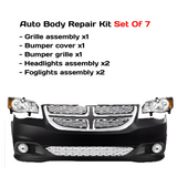 2011-2020 Dodge Grand Caravan Front Bumper Cover Primed & Headlights Assembly Kit | OEM Fit