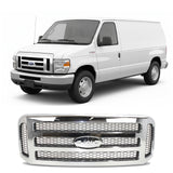 Grille Assembly For 2005-2007 Ford E - 150 Super Duty Chrome Shell/Gray Insert | OEM Fit