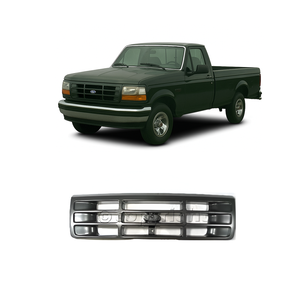 1992-1996 Ford F-150  Grille  Gray Shell & Insert Plastic Grille | OEM Fit