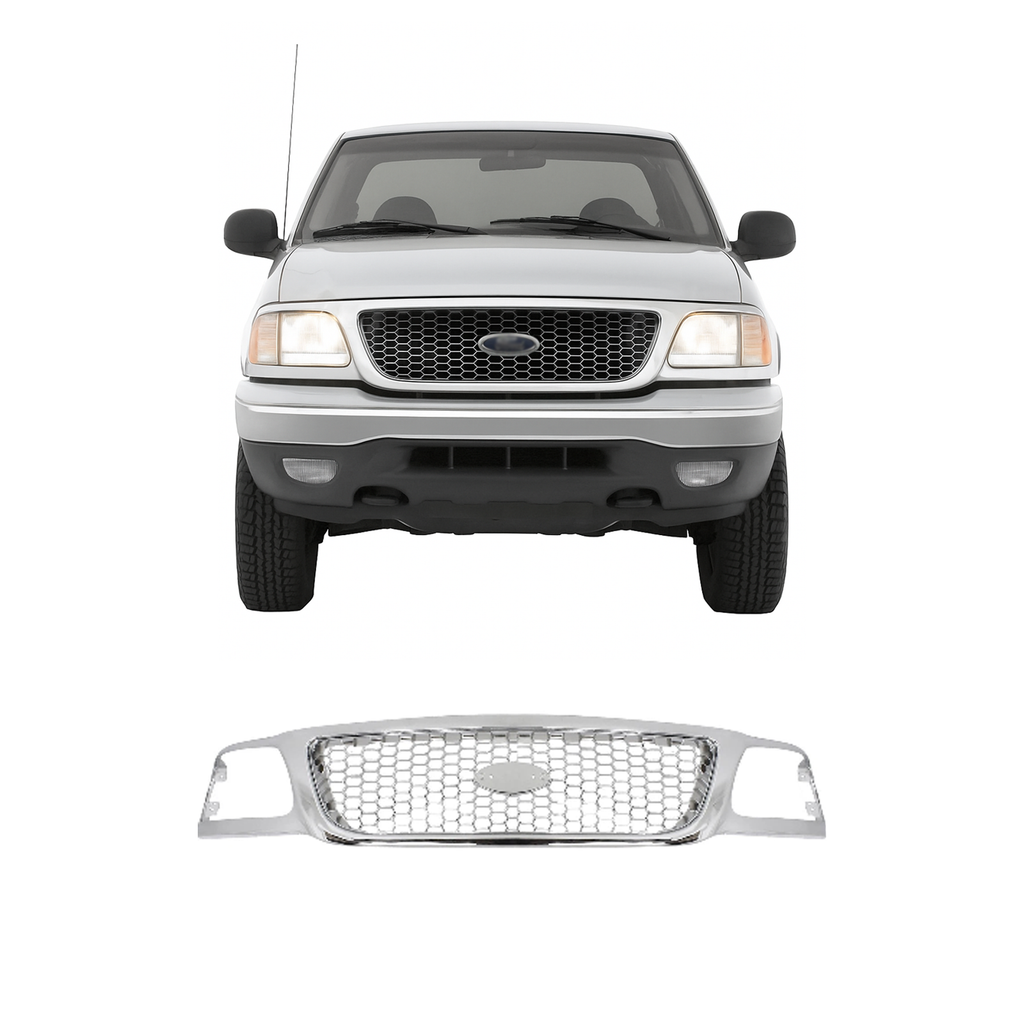 1999–2003 Ford F-150 / F-250 Super Duty Grille Chrome Plastic | OEM Fit