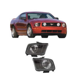 2005–2006 Ford Mustang Base / GT Headlight Set Left and Right Side Halogen w/ Bulb(s) (Set of 2) | OEM Fit