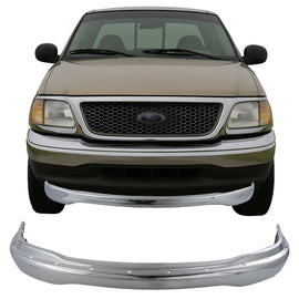 Front Bumper Chrome Steel 1999–2004 Ford F-150 F-250 | OEM Fit