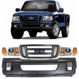 2006-2007 Ford Ranger Front Bumper Cover Paintable & Grille Assembly Kit | OEM Fit