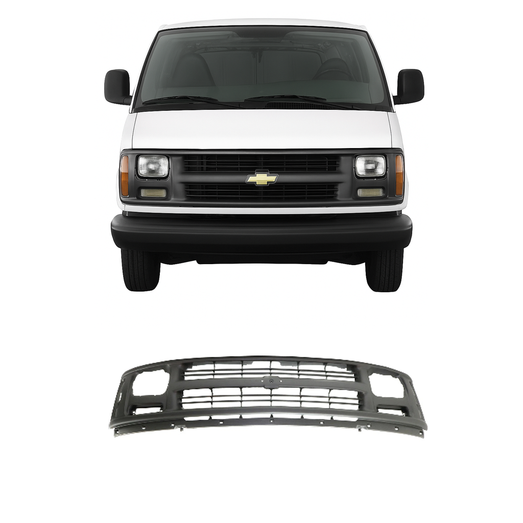 1996–2002 Chevrolet Express 1500 / Express 3500 Grille Gray Plastic | OEM Fit