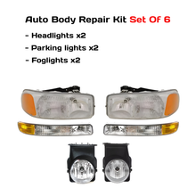 Load image into Gallery viewer, 2003-2007 GMC Sierra 1500 2500 HD &amp; 3500 Front Headlights Kit W/Bulbs | OEM Fit