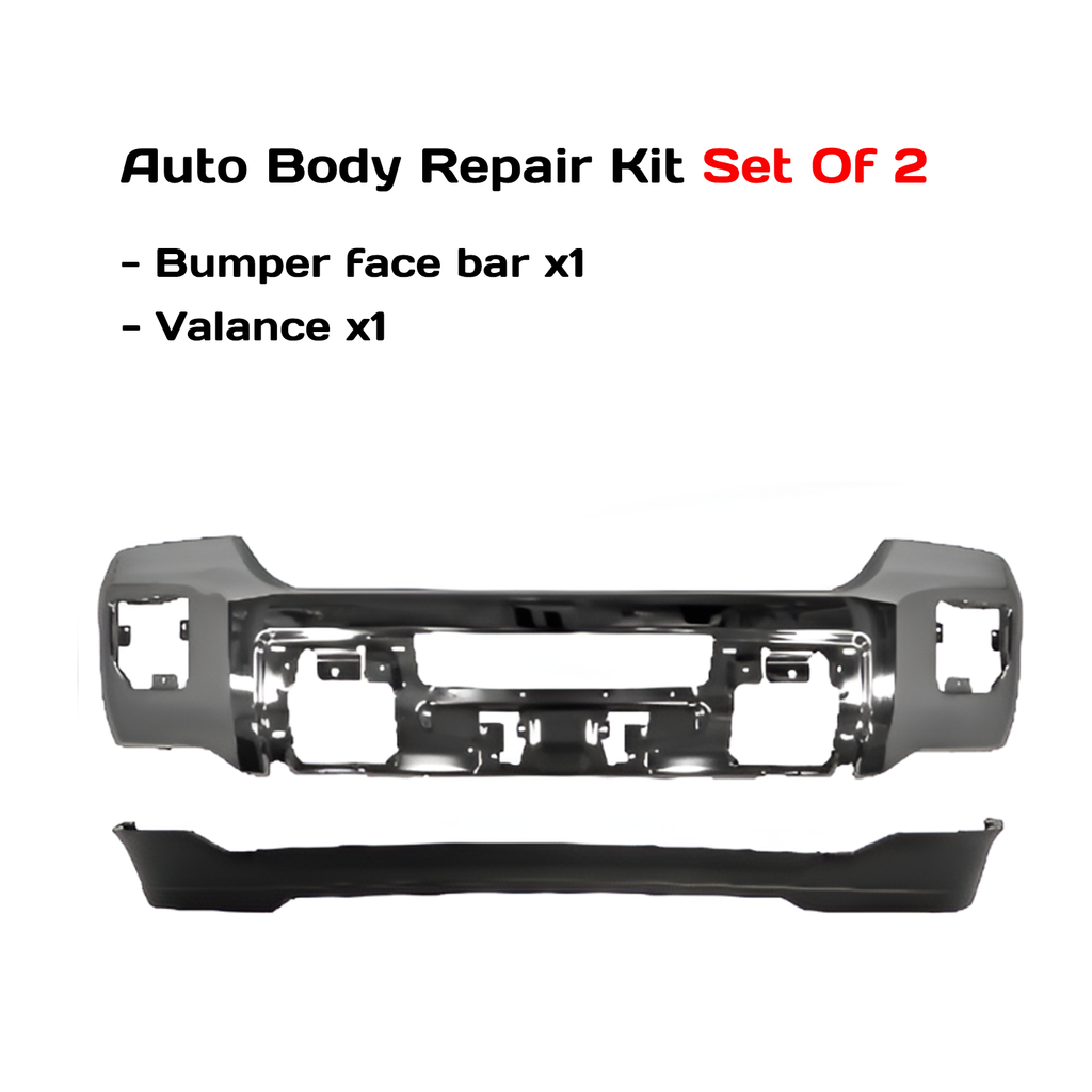 2015-2019 GMC Sierra 2500 HD 3500 HD Front Bumper Face Bar Chrome Steel& Valance Textured Kit | OEM Fit
