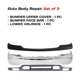 1999-2002 GMC Sierra / 2000-2006 Yukon Front Bumper Chrome & Lower Valance Textured Kit | OEM Fit