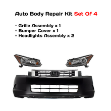 Load image into Gallery viewer, 2008-2010 Honda Accord Front Bumper Cover Primed &amp; Headlight Assembly Kit | OEM Fit