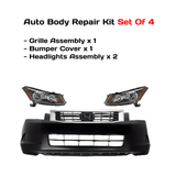 2008-2010 Honda Accord Front Bumper Cover Primed & Headlight Assembly Kit | OEM Fit