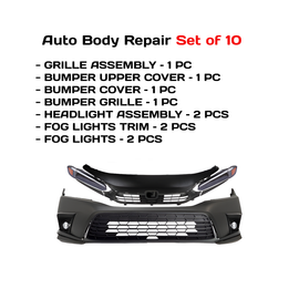 2022-2023 Honda Civic Front Bumper Cover Primed & Headlight Assembly Kit | OEM Fit