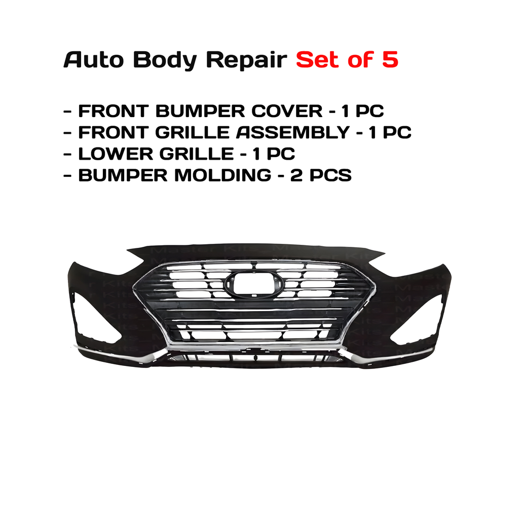 2018-2019 Hyundai Sonata Front Bumper Cover Fascia Primed & Grille Assembly  | OEM Fit