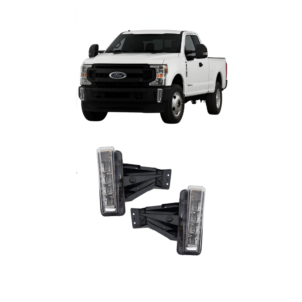 Ford F-450 Fog Light Set Left and Right Side Driving Lamps (Pair, Set of 2) | OEM Fit