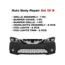 Load image into Gallery viewer, 2016-2019 Nissan Sentra Front Bumper Cover Paintable &amp; Headlight Assembly | OEM Fit