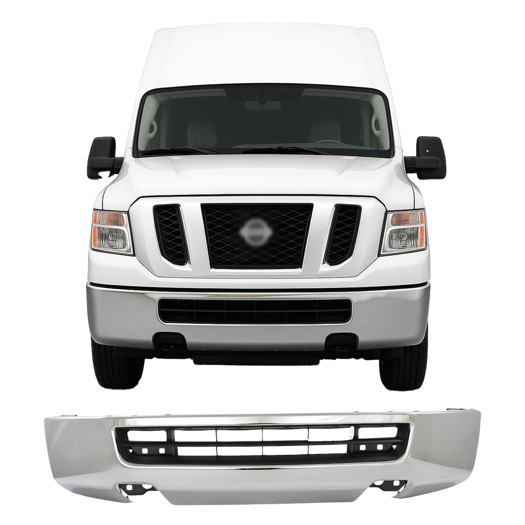 2012–2021 Nissan NV1500 NV2500 NV3500 SV Front Bumper Chrome Steel | OEM Fit