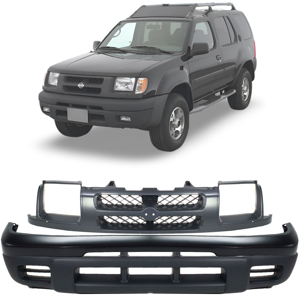 2000-2001 Nissan Xterra SE XE Front Bumper Face Bar & Grille Assembly Kit | OEM Fit