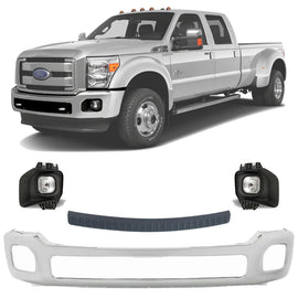 2011-2016 Ford F-250 F-350 F-450 Super Duty Front Bumper Chrome & Fog Lights Kit | OEM Fit