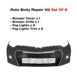 2014-2016 Toyota Corolla Front Bumper Cover Paintable & Fog Lights Assembly | OEM Fit