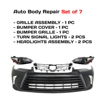 Load image into Gallery viewer, 2015-2017 Toyota Camry Front Bumper Cover Primed &amp; Headlights Assembly Kit | OEM Fit