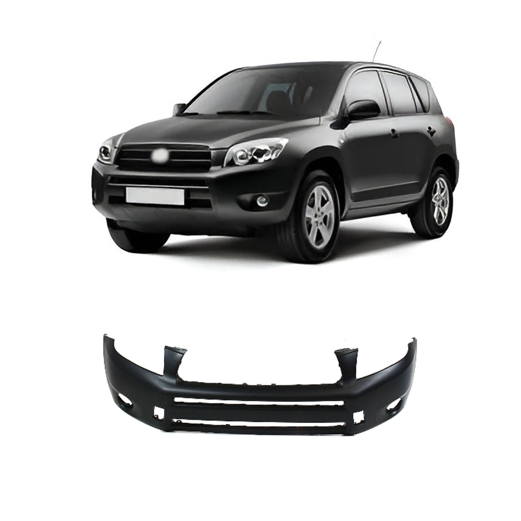 2006–2008 Toyota RAV4 Front Bumper Cover w/ Fog Light Holes Plastic Primed | OEM Fit