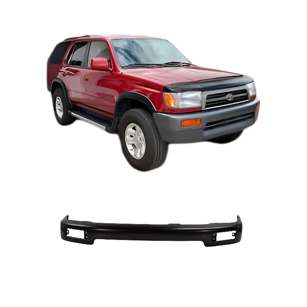 Front Bumper Face Bar For 1996-1998 Toyota 4Runner Base/SR5 Models Painted Black Steel (1-Piece Set)