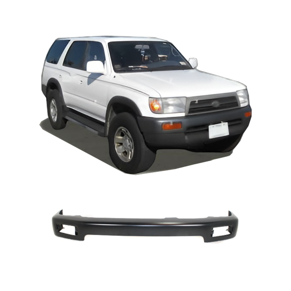 Front Bumper Face Bar For 1996-1998 Toyota 4Runner Black Steel w/ License Plate Provision (1-Piece Set)