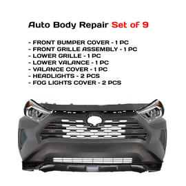 2019-2021 Toyota RAV4 Front Bumper Cover Primed & Headlight Assembly Kit | OEM Fit