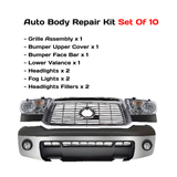 2010-2013 Toyota Tundra Front Bumper Chrome Steel & Headlights Assembly Kit | OEM Fit