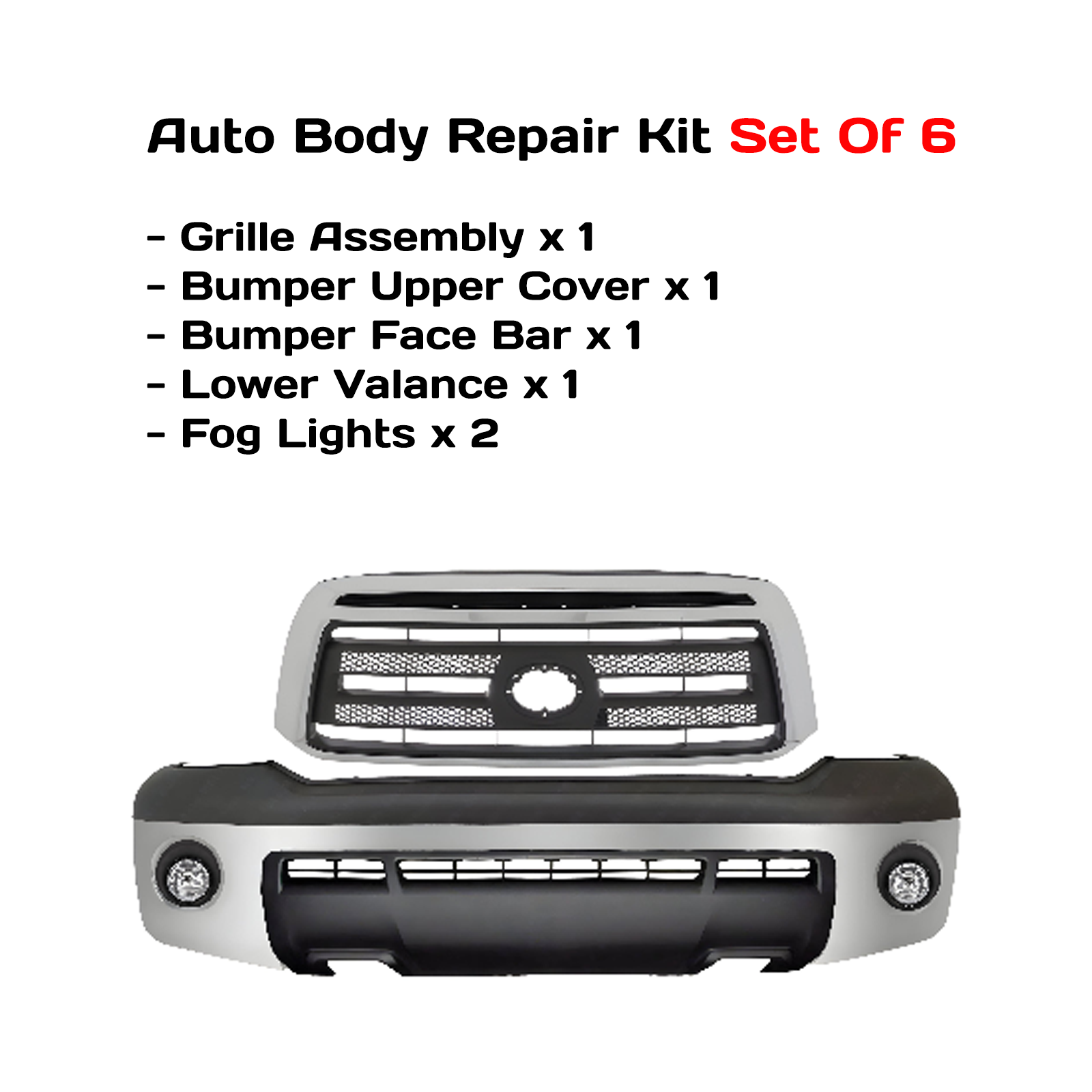 2010-2013 Toyota Tundra Front Bumper Chrome Steel & Grille Assembly Kit | OEM Fit