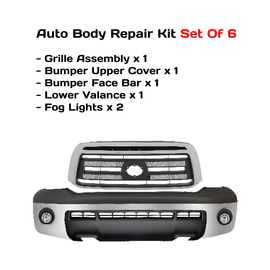 2010-2013 Toyota Tundra Front Bumper Chrome Steel & Grille Assembly Kit | OEM Fit