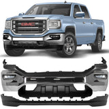 Front Bumper Chrome & Fog Lights Assembly Kit For 2016-2018 GMC Sierra 1500