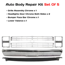 1985-1988 Chevrolet C/K-Series Front Bumper Chrome & Grille Assembly Kit | OEM Fit