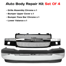 2003-2023 Chevrolet Express 1500 2500 3500 4500 P2- 2000 Honda Civic - Front Bumper Chrome & Grille Assembly Kit  | OEM Fit