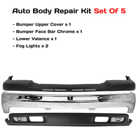 2001-2002 Chevrolet Silverado 2500HD 3500HD Front Bumper Chrome Kit & Fog Lights | OEM Fit