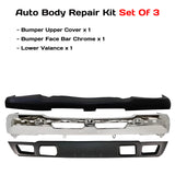 3-Pcs Kit for 2003–2007 Chevrolet Silverado 1500 & 2500 HD – Front Bumper & Bumper Cover Kit, Chrome & Primed Finish, OEM Fit, Includes Bumper Upper Cover, Bumper Face Bar & Lower Valance