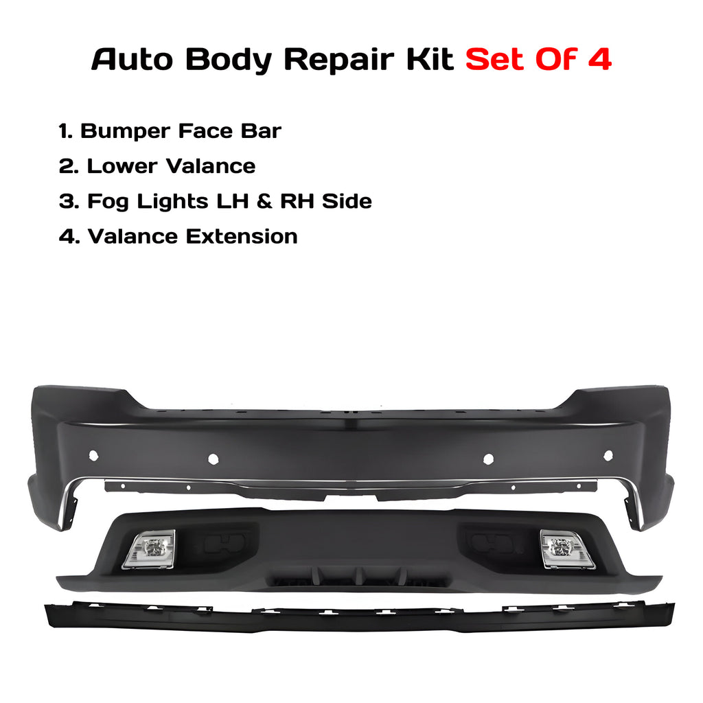 Front Bumper Paintable & Valance Kit For 2019-2021 Chevrolet Silverado 1500