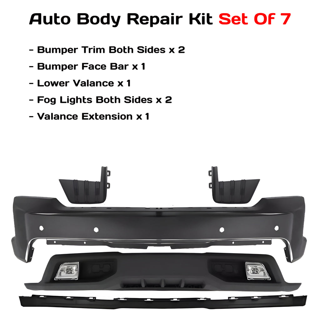 Front Bumper Paintable & Valance Kit For 2019-2021 Chevrolet Silverado 1500
