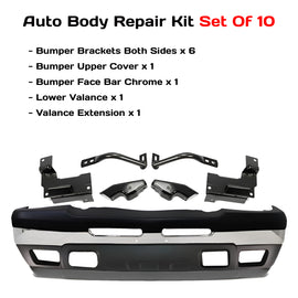 2003-2007 Chevrolet Silverado 1500 2500 HD Front Bumper Chrome & Brackets Kit | OEM Fit