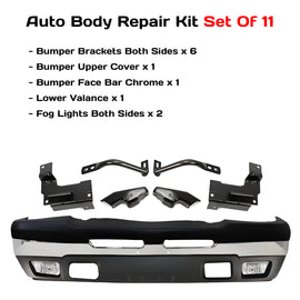 2003-2007 Chevrolet Silverado 1500 2500 HD Front Bumper Chrome & Brackets Kit  | OEM Fit